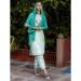 Picture of Cotton & Silk Alice Blue Readymade Salwar Kameez