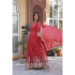 Picture of Well Formed Chiffon Indian Red Readymade Gown