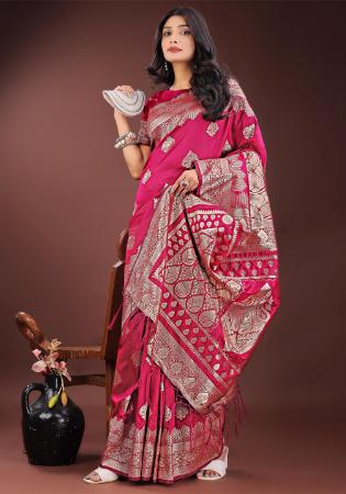 Picture of Sublime Silk Medium Violet Red Saree