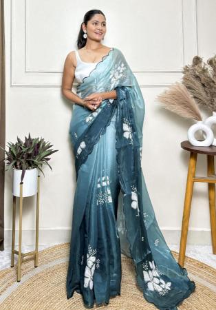 Picture of Grand Chiffon Medium Sea Green Saree