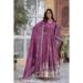 Picture of Elegant Chiffon & Cotton Indian Red Readymade Gown