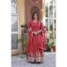 Picture of Good Looking Chiffon & Cotton Indian Red Readymade Gown