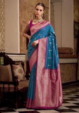 Picture of Sightly Silk Navy Blue Saree