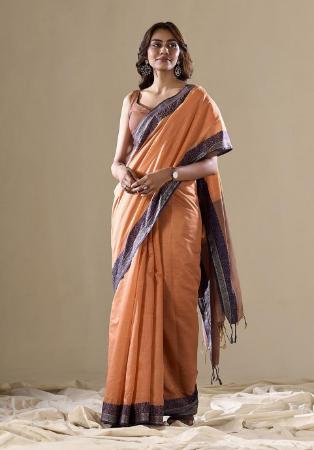 Picture of Wonderful Silk Saddle Brown Saree