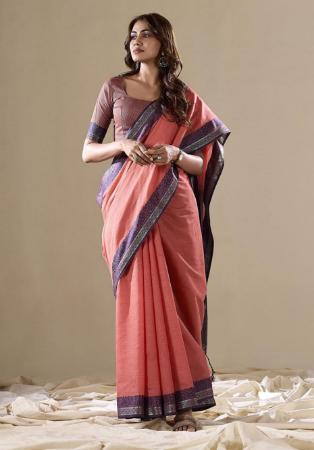 Picture of Magnificent Silk Saddle Brown Saree