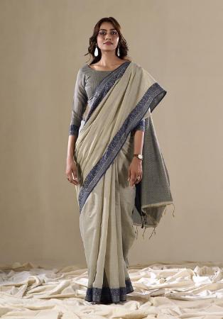 Picture of Well Formed Silk Grey Saree