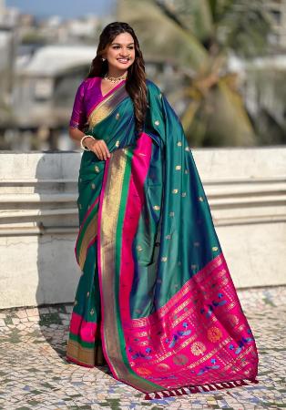 Picture of Marvelous Silk Sea Green Saree