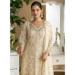 Picture of Pretty Georgette Beige Straight Cut Salwar Kameez