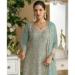 Picture of Georgette Dark Sea Green Straight Cut Salwar Kameez