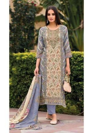 Picture of Stunning Chiffon Dim Gray Straight Cut Salwar Kameez
