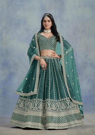 Picture of Ravishing Silk Sea Green Lehenga Choli