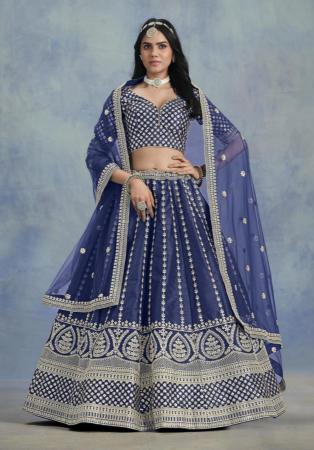 Picture of Classy Silk Dark Slate Grey Lehenga Choli