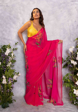 Picture of Amazing Silk Pink Saree