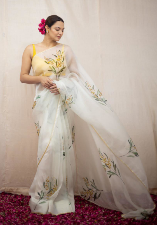 Picture of Superb Silk Off White Saree