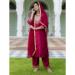 Picture of Cotton & Silk Crimson Readymade Salwar Kameez