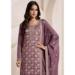 Picture of Resplendent Chiffon Plum Straight Cut Salwar Kameez