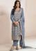 Picture of Chiffon Light Slate Grey Straight Cut Salwar Kameez