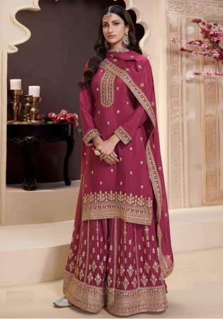 Picture of Shapely Chiffon Maroon Straight Cut Salwar Kameez