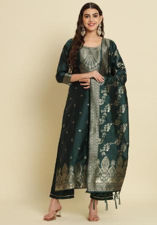 Picture of Cotton & Silk Sea Green Readymade Salwar Kameez