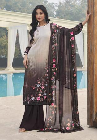Picture of Superb Crepe Silver Straight Cut Salwar Kameez