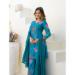 Picture of Georgette Dark Turquoise Readymade Salwar Kameez