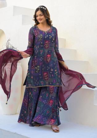 Picture of Amazing Georgette Purple Readymade Salwar Kameez