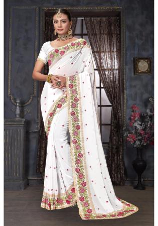 Picture of Stunning Georgette White Saree