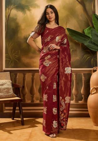 Picture of Sightly Silk Maroon Saree