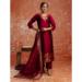 Picture of Cotton & Silk Maroon Readymade Salwar Kameez