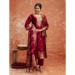 Picture of Cotton & Silk Maroon Readymade Salwar Kameez
