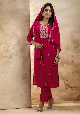 Picture of Graceful Silk Dark Red Readymade Salwar Kameez
