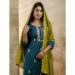 Picture of Fascinating Silk Teal Readymade Salwar Kameez