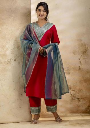 Picture of Grand Silk Crimson Readymade Salwar Kameez