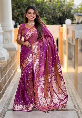 Picture of Admirable Silk Pale Violet Red Saree