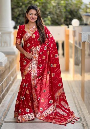 Picture of Bewitching Silk Red Saree