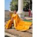 Picture of Stunning Silk Dark Golden Rod Saree