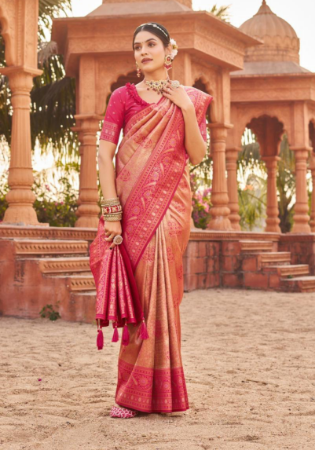 Picture of Beautiful Silk Indian Red Saree