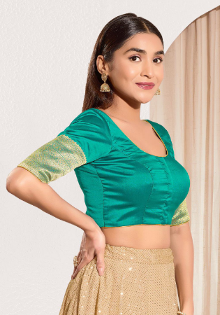 Picture of Bewitching Silk Teal Designer Blouse