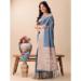 Picture of Magnificent Linen & Silk Steel Blue Saree