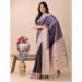 Picture of Pretty Linen & Silk Dark Slate Grey Saree