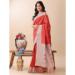 Picture of Grand Linen & Silk Fire Brick Saree