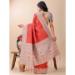 Picture of Grand Linen & Silk Fire Brick Saree