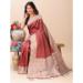 Picture of Superb Linen & Silk Indian Red Saree