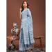 Picture of Comely Cotton & Linen Steel Blue Saree