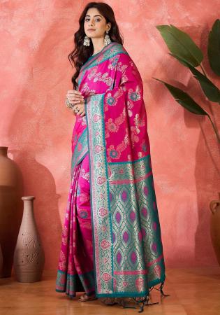 Picture of Ideal Silk Medium Violet Red Saree