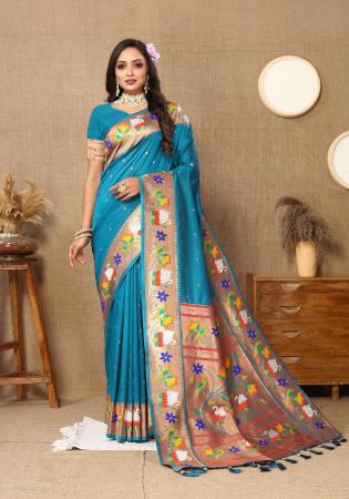 Picture of Wonderful Silk Light Sea Green Saree