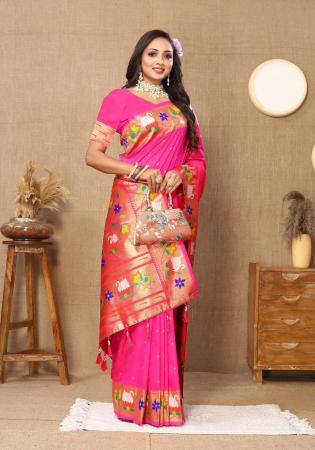 Picture of Fascinating Silk Deep Pink Saree