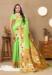 Picture of Well Formed Silk Yellow Green Saree