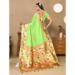 Picture of Well Formed Silk Yellow Green Saree