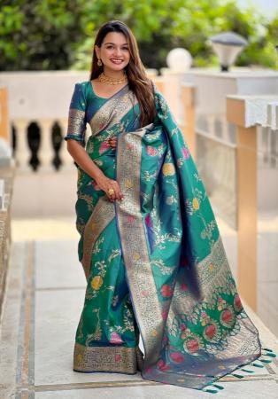 Picture of Fascinating Silk Cadet Blue Saree